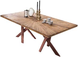 Sit Möbel Tische & Bänke Tisch 220x100 cm, Platte Teak natur, Gestell Metall antikbraun