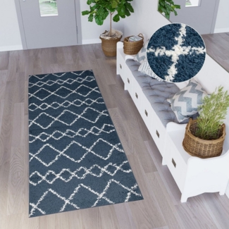 Tapiso Hochflor-Läufer DELHI, rechteckig, Höhe: 30 mm, Langflor Shaggy Modern Design Flauschig Wohnzimmer Schlafzimmer