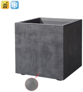XL Pflanzkasten Pflanzkübel Millennium 40 L in Anthrazit mit Tolle Naturstein Optik, Maße: 39 x 39 x 39 cm