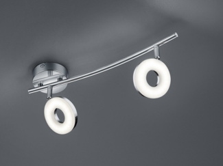 LED Deckenstrahler RENNES 2-flammig Metall Silber Chrom, Breite 40cm