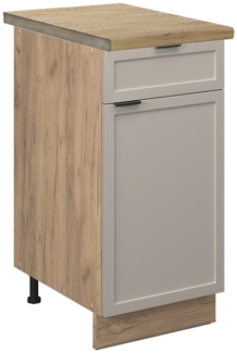 Vicco Küchenunterschrank GrauBeige 40 cm , AP Eiche, Fame-Line