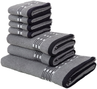 my home Handtuch Set Jonnie, Walkfrottee (Set, 7-St), Handtücher aus 100% Baumwolle, Handtuchset mit gemusterter Bordüre