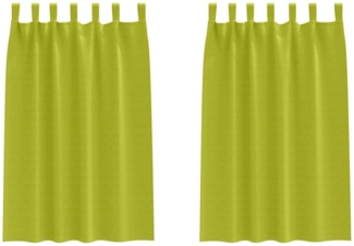 vidaXL Verdunkelungs-Vorhänge mit Ringen 2 pcs Grün 175 x 140 cm 4107609
