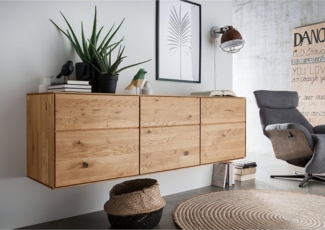 Lomadox Sideboard WYNDHAM-69, Kommode 172cm, stehend/hängend, Wildeiche massiv geölt