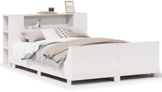 vidaXL Massivholzbett ohne Matratze Weiß 150x200 cm Kiefernholz 3323648