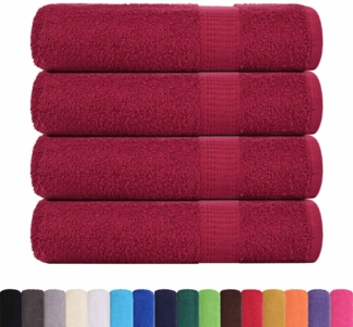 vidaXL Badetücher 4 Stk. Bordeauxrot 100x150 cm 360 g/m² 100% Baumwolle 136741