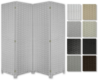 Hexim Raumteiler, Paravent 180x180 cm - Trennwand 4-teilig klappbar für Innenbereich - Spanische Wand Raumteiler Terrasse freistehend Heimbüro (LR193-weiß & schwarz)