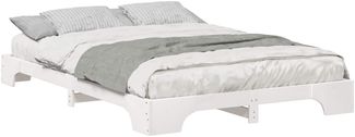 vidaXL Bettrahmen Weiß 140 x 220 cm Massives Kiefernholz 872921