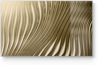 DEQORI Schneidebrett 'Goldenes Rillendesign', Glas, Platte Frühstücksbrett Schneideplatte