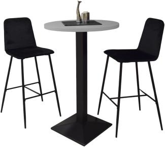 Tresentisch rund Eleanore 70 cm schwarz matt/kreidegrau matt lack 14662