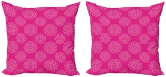 Abakuhaus Kissenbezüge Modern Accent Doppelseitiger Digitaldruck, (2 Stück), Hot Pink Geometrische Blumen-Motiv