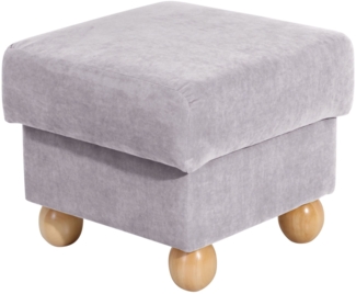 Hocker Kasha Bezug Veloursstoff Buche natur / silber 22257