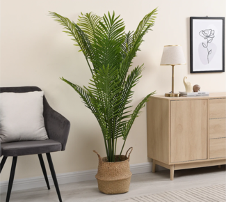 Vente-unique - Kunstpflanze Palme mit Topf - H. 160 cm - PALMITA
