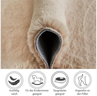 LUXOR living Fellteppich Novara, rechteckig, Höhe: 30 mm, Kunstfell, Kaninchenfell-Haptik, besonders weicher Hochflor