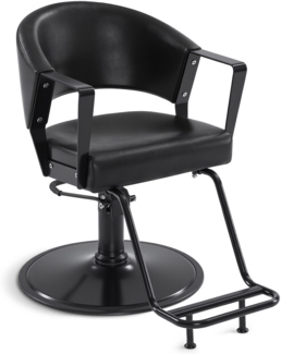 BarberPub Friseurstuhl mit Hydraulikpumpe 360° Drehbar, Friseureinrichtung Barber Chair Höhenverstellbar, Barber Stuhl Friseursessel PVC-Kunstleder Modern, 2083 (Schwarz)