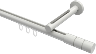 Innenlauf-Gardinenstangen-Set Siteno Elanto 120 cm, 1-läufig, 20 mm Ø Weiß