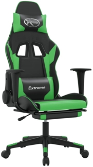 vidaXL Gaming-Stuhl mit Fußstütze Schwarz und Grün Kunstleder 3143702