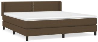 vidaXL Boxspringbett mit Matratze Dunkelbraun 160x200 cm Stoff 3129644