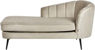 Chaiselongue Samtstoff beige rechtsseitig ALLIER