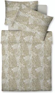 Fleuresse Vegane Mako Satin Bettwäsche Farbe Taupe Größe 155x220+80x80 cm Kopfkissen