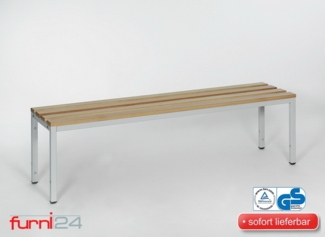 furni24 Sitzbank für Umkleideräume BxHxT: 150 x 42 x 40 cm, Umkleidesitzbank, Umkleidebank, Garderobenbank, Sportbank, Bank mit Echtholz für Fitnessstudio