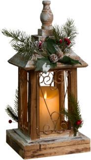 LED Laterne SAIMA Weihnachtsmotiv 40 cm Dunkelbraun