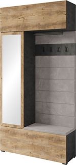 Home affaire Garderoben-Set TEJO, (Komplett-Set, 1-St), Mit Spiegel, gepolsterte Sitzbank, Türanschlag links/rechts wechselbar