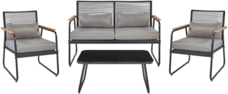 Lounge Set POMONTE Metall Schwarz