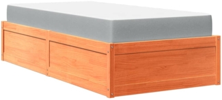 vidaXL Bett mit Matratze Wachsbraun 100x200 cm Massivholz Kiefer 3281942