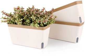 Selbstwässernder Blumenkasten Kräutertopf 27cm Grün 3er-Set