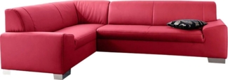 DOMO collection Ecksofa Alisson, zeitlose Optik, flache Armlehnen, L-Form, fester Sitzkomfort, wahlweise mit Bettfunktion