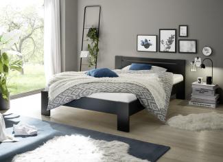 Bett >Cannes< in Schwarz - 145x71x204cm (BxHxT)