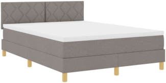 vidaXL Boxspringbett mit Matratze Taupe 140 x 190 cm Stoff 3338997