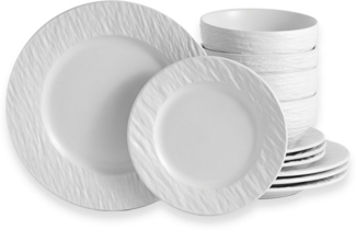 ECHTWERK Tafelservice "New Modern" (12-tlg), 4 Personen, Steinzeug, Modernes Geschirrset in Schiefer-Optik, hochwertige Stoneware