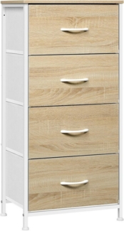 Woltu Kommode (1 St), schmal, mit 4 Schubladen aus Stoff, Sideboard