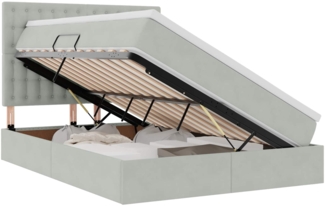 vidaXL Aufbewahrungsbett mit Matratze Hellgrau 140 x 200 cm Samt 3372153