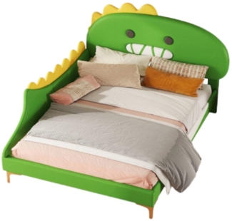 TavilaEcon Kinderbett Polsterbett Jugendbett Flachbett mit Cartoon Dinosaurier Form Kopfteil