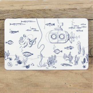 Bow & Hummingbird Frühstücksbrett Frühstücksbrettchen Unterwasserwelt, Melamin-Schichtstoffplatte