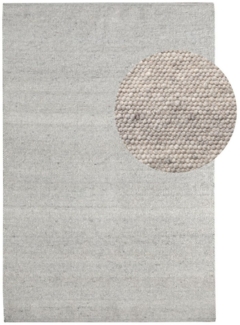 Handweb Teppich Leo, Farbe: Grau Beige, Größe: 70x130 cm