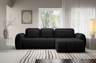 Ecksofa Schlafsofa Sofa CARIA in Stoff Quelle Schwarz Ottomane Rechts