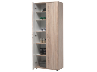 Schuhschrank >Nolana< in Sonoma-Eiche - 70x176x34cm (BxHxT)