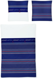 Irisette Satin Bettwäsche Heimathafen 8480 Anker Streifen Blau 135x200