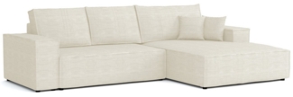 Deine Möbel 24 Wohnlandschaft MARCO 294 cm breit Ecksofa Sofa Wohnzimmer L-Couch Cord Samt, Grau Beige Dunkelgrau Anthrazit Graphit Schwarz Hellgrau 3 Teile, mit Schlaffunktion Bettfunktion Bettkasten Stauraum