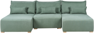 U-förmiges Modulsofa NERBO Stoff Hellgrün