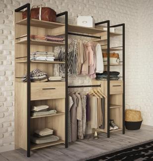 Kleiderschrank >Roseville< in Kronberg Eiche Nachbildung aus Kunststoff