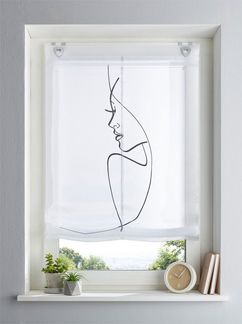 Rollo Raffrollo, heine, transparent, Ösen mit Fensterhaken
