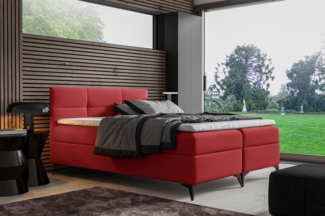 99rooms Festa Boxspringbett Kunstleder 200x200 cm Rot