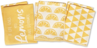 jilda-tex Geschirrtuch Make Lemonade, (Set, 6-tlg, 6 Geschirrtücher mit Motiven), 6 Jacquard-Küchentücher in 50x70 cm