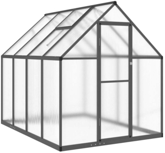 vidaXL Gewächshaus mit Fundamentrahmen Anthrazit 224x169x195 cm Alu 4005836