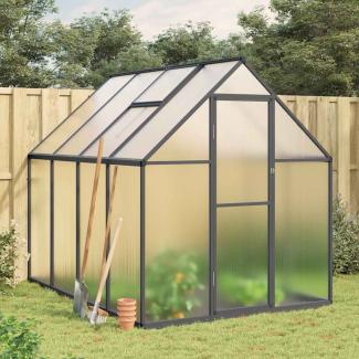 vidaXL Gewächshaus mit Fundamentrahmen Anthrazit 224x169x195 cm Alu 4005836